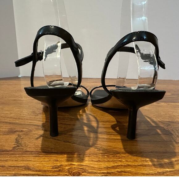 Nordstrom Women's Sydney Leather Ankle Strap Kitten Heel Sandals Black – Sz 7.5 - Picture 6 of 11